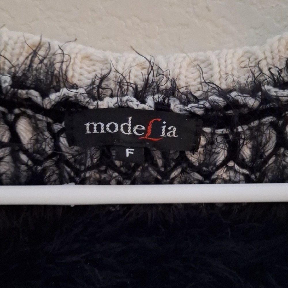Black and Cream Women's Cardigan
